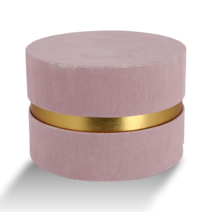 SCATOLA TONDA D13 H9 CIPRIA VELLUTO MARTELLATO